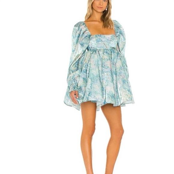 Selkie The Abbot Puff Mini Dress in Abbott Prairie Size Large - Picture 5 of 9